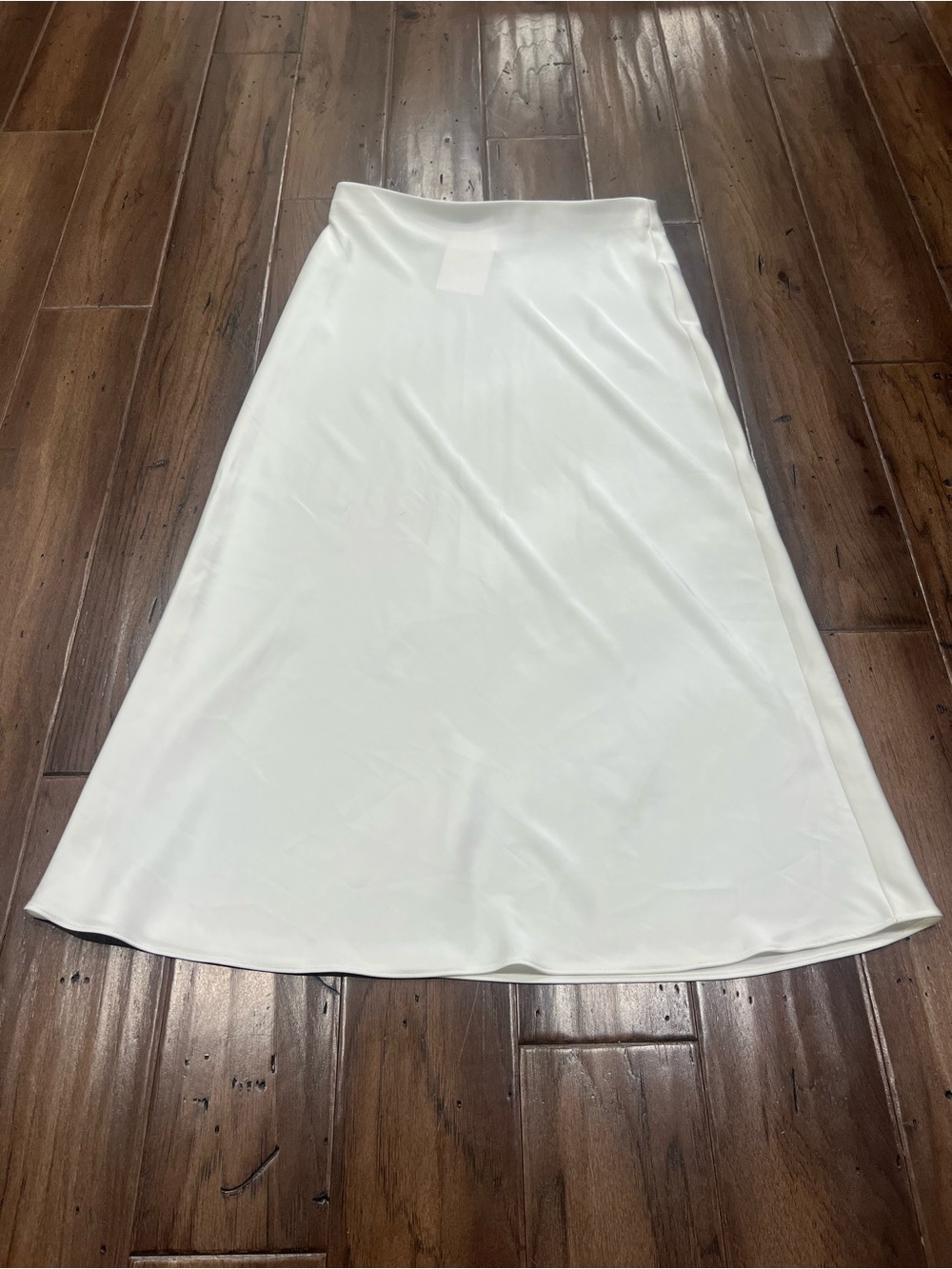 Zara White A-Line Midi Skirt